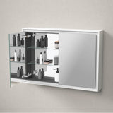 L-Cube Mirror Cabinet with Lighting White