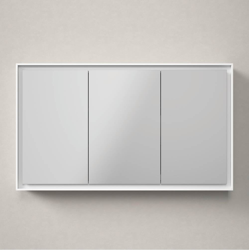 L-Cube Mirror Cabinet with Lighting White