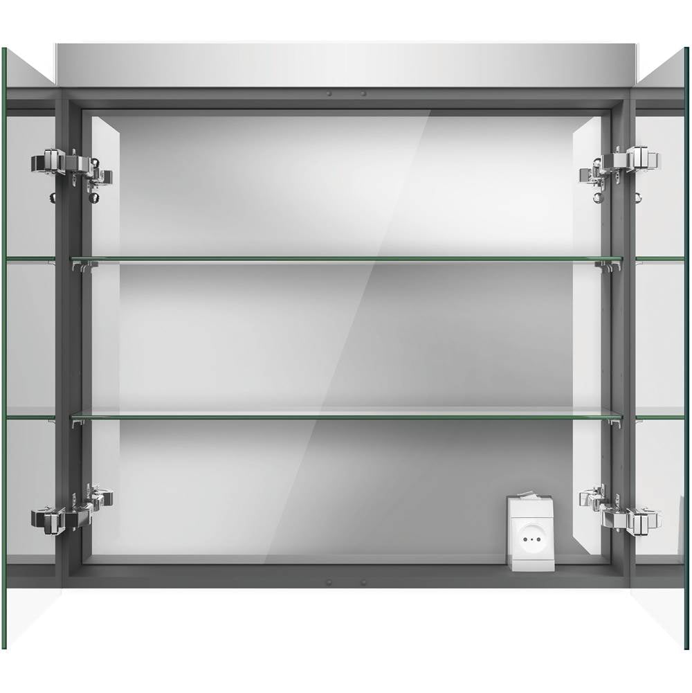 Light & Mirror Mirror Cabinet with Lighting White