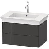 Duravit - White Tulip Wall-Mounted Vanity Unit Graphite High Gloss - Graphite High Gloss