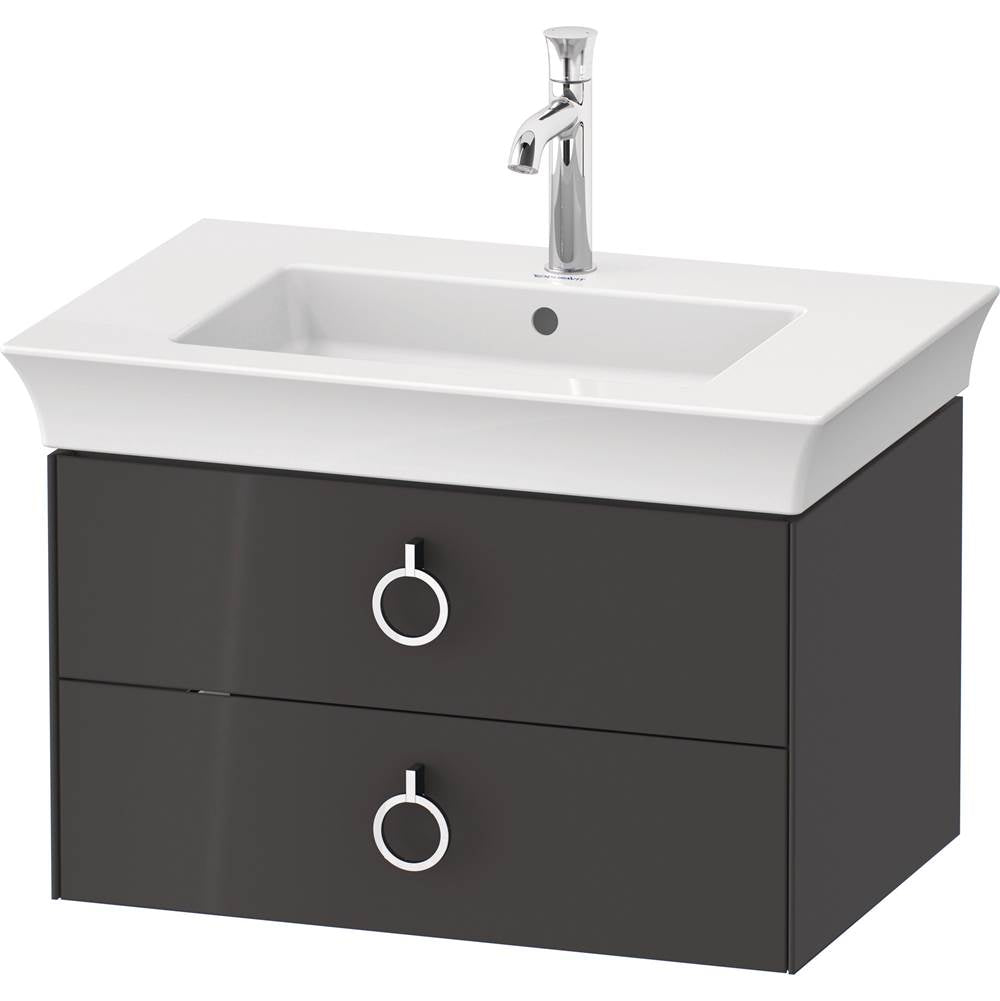 Duravit - White Tulip Wall-Mounted Vanity Unit Graphite High Gloss - Graphite High Gloss