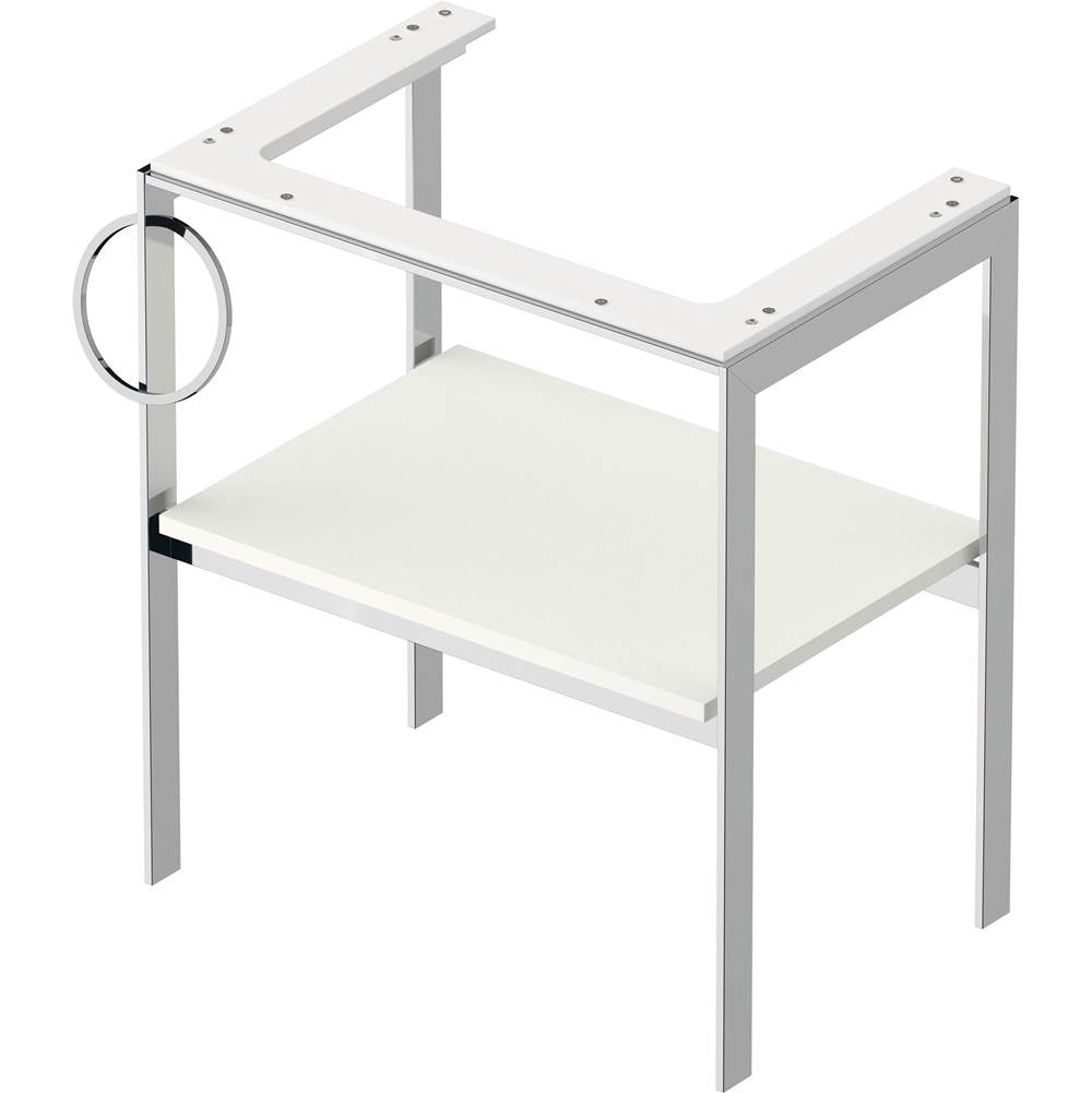 White Tulip Floorstanding Metal Console White Satin Matte