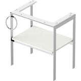 White Tulip Floorstanding Metal Console White Satin Matte