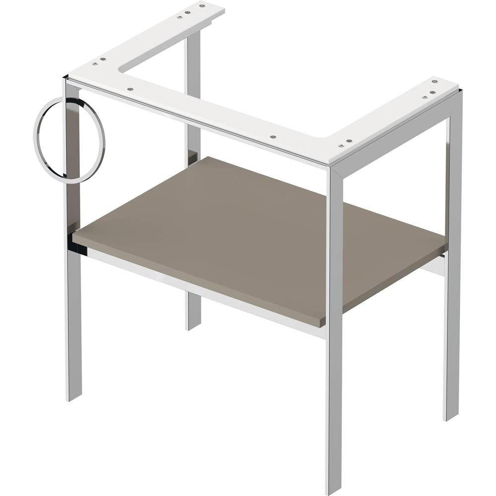 White Tulip Floorstanding Metal Console White Satin Matte