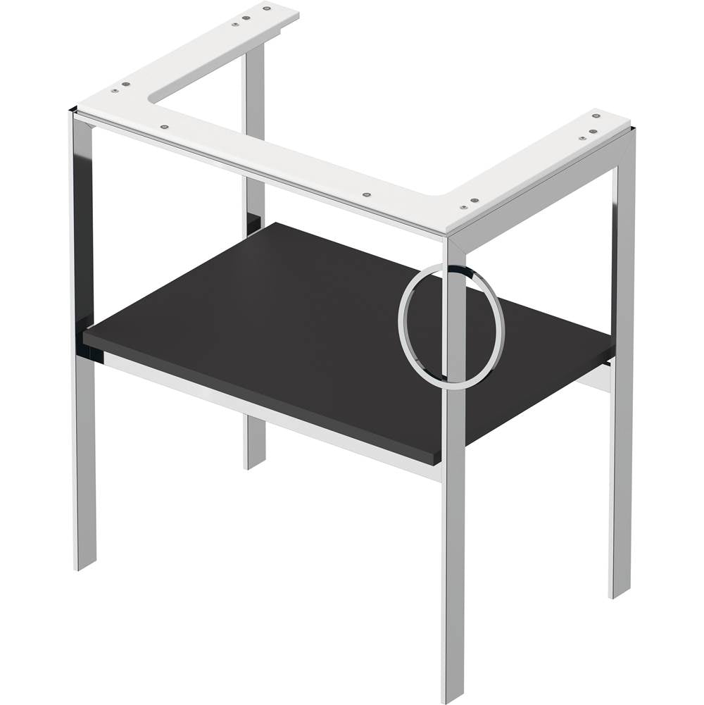 White Tulip Floorstanding Metal Console White Satin Matte