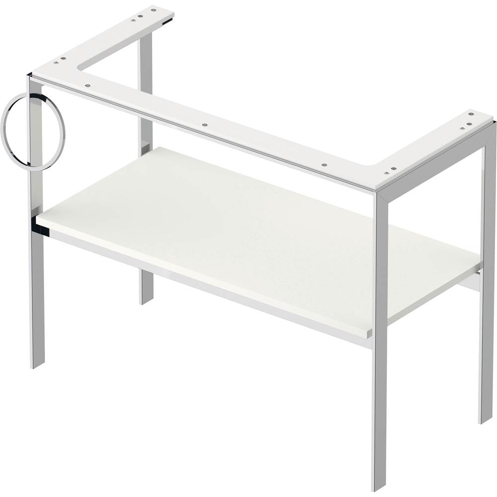 White Tulip Floorstanding Metal Console White Satin Matte