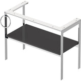 White Tulip Floorstanding Metal Console White Satin Matte