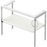 White Tulip Floorstanding Metal Console White Satin Matte