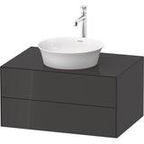 Duravit - White Tulip Wall-Mounted Vanity Unit Graphite High Gloss - Graphite High Gloss