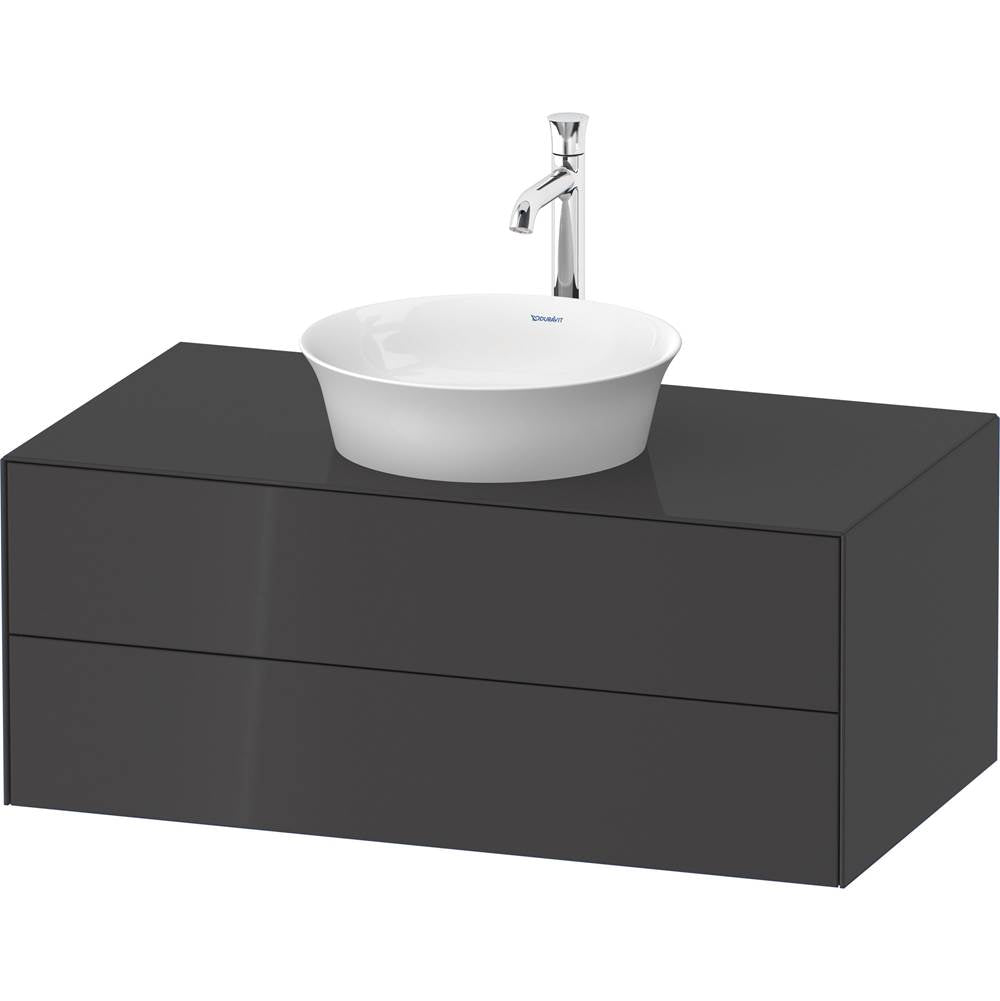 Duravit - White Tulip Wall-Mounted Vanity Unit Graphite High Gloss - Graphite High Gloss