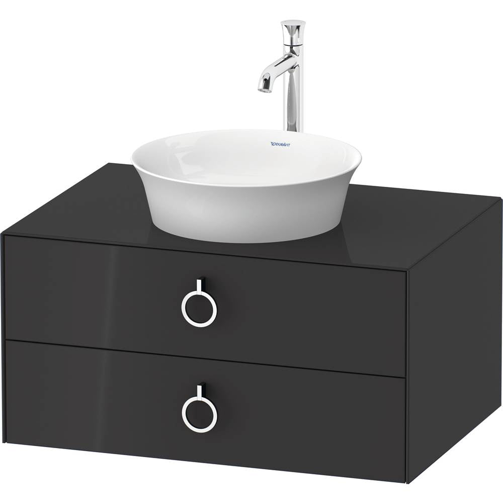 Duravit - White Tulip Wall-Mounted Vanity Unit Graphite High Gloss - Graphite High Gloss