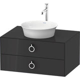 Duravit - White Tulip Wall-Mounted Vanity Unit Graphite High Gloss - Graphite High Gloss