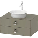 Duravit - White Tulip Wall-Mounted Vanity Unit Stone Gray High Gloss - Stone Gray High Gloss