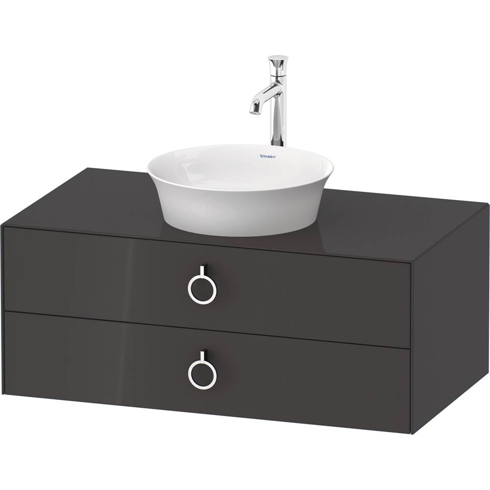 Duravit - White Tulip Wall-Mounted Vanity Unit Graphite High Gloss - Graphite High Gloss