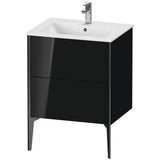 Duravit - XViu Two Drawer Floorstanding Vanity Unit Black - Black High Gloss