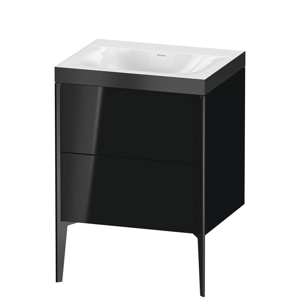 Duravit - XViu Two Drawer C-Bonded Floorstanding Vanity Kit Black - Black High Gloss