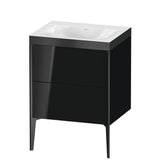 Duravit - XViu Two Drawer C-Bonded Floorstanding Vanity Kit Black - Black High Gloss