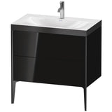 Duravit - XViu Two Drawer C-Bonded Floorstanding Vanity Kit Black - Black High Gloss