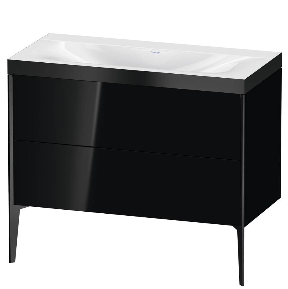Duravit - XViu Two Drawer C-Bonded Floorstanding Vanity Kit Black - Black High Gloss