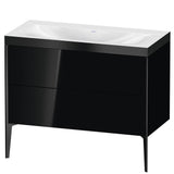 Duravit - XViu Two Drawer C-Bonded Floorstanding Vanity Kit Black - Black High Gloss