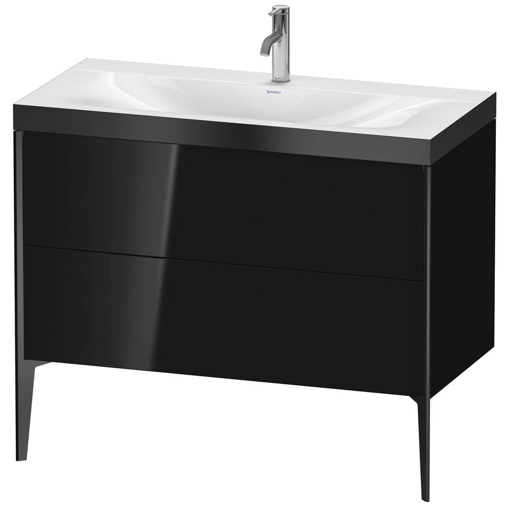 Duravit - XViu Two Drawer C-Bonded Floorstanding Vanity Kit Black - Black High Gloss