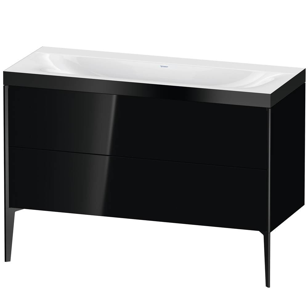 Duravit - XViu Two Drawer C-Bonded Floorstanding Vanity Kit Black - Black High Gloss