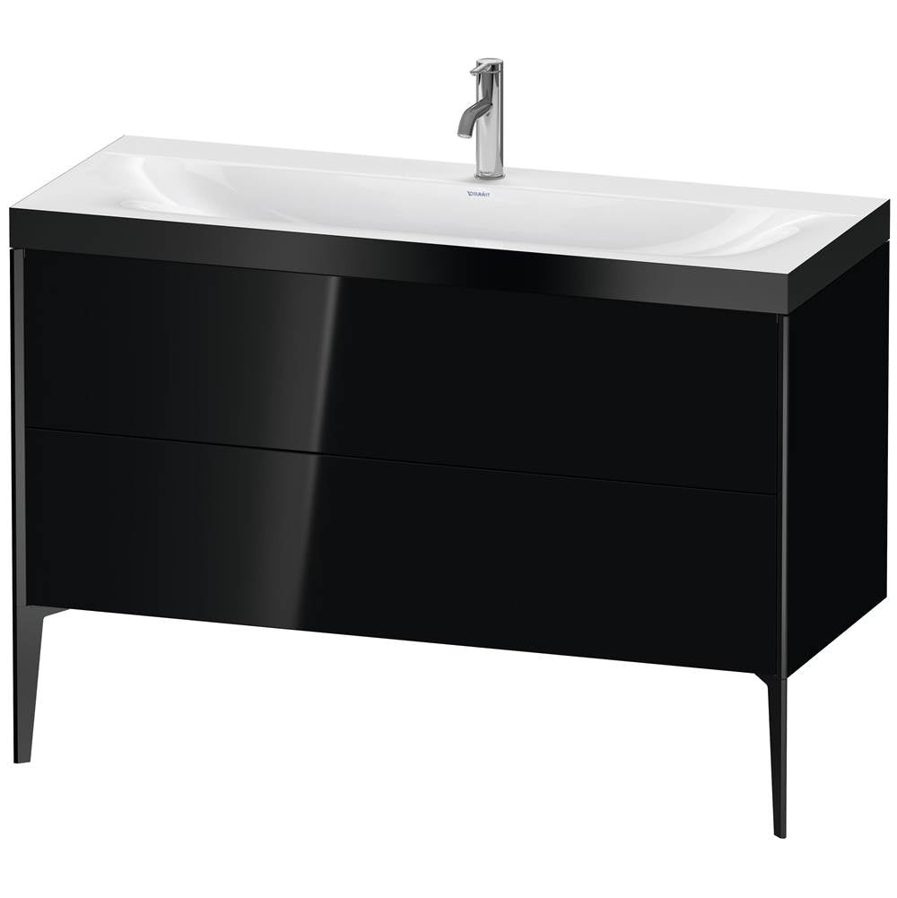 Duravit - XViu Two Drawer C-Bonded Floorstanding Vanity Kit Black - Black High Gloss