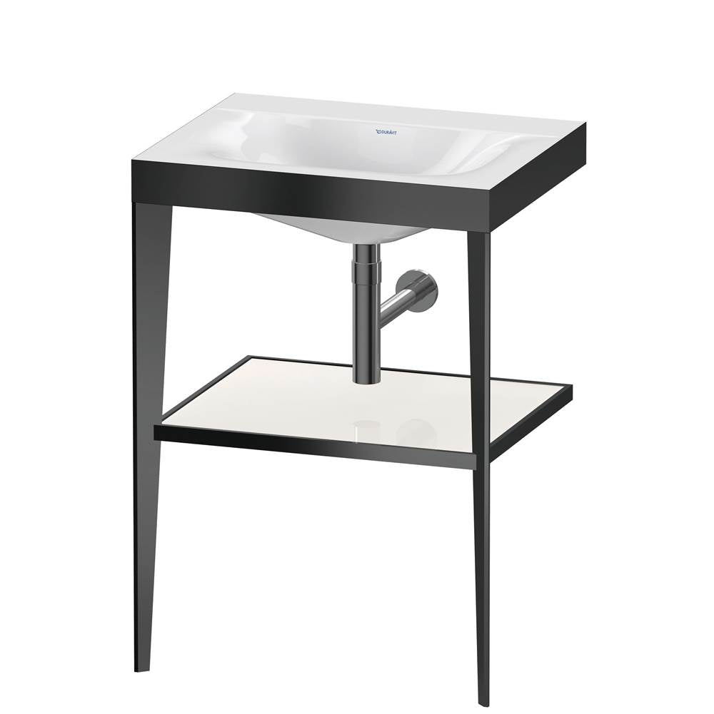 Duravit - XViu C-Bonded Vanity Kit with Sink and Metal Console White|Black - Black High Gloss