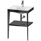 Duravit - XViu C-Bonded Vanity Kit with Sink and Metal Console White|Black - Black High Gloss