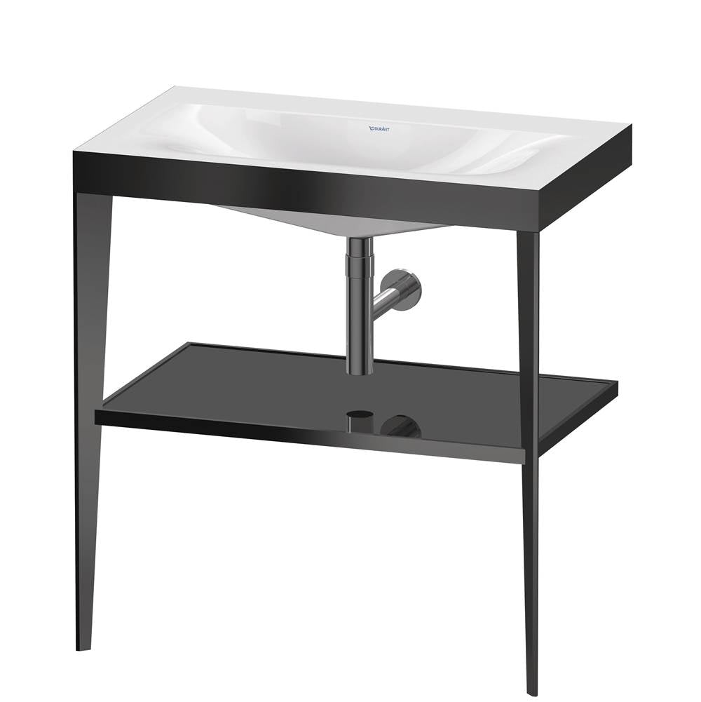 Duravit - XViu C-Bonded Vanity Kit with Sink and Metal Console Black - Black High Gloss