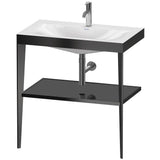 Duravit - XViu C-Bonded Vanity Kit with Sink and Metal Console Black - Black High Gloss