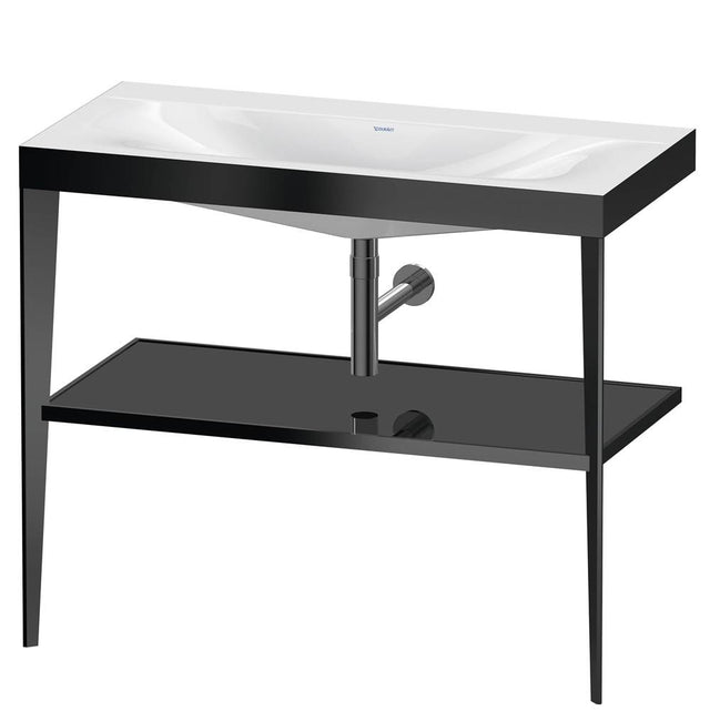 Duravit - XViu C-Bonded Vanity Kit with Sink and Metal Console Black - Black High Gloss