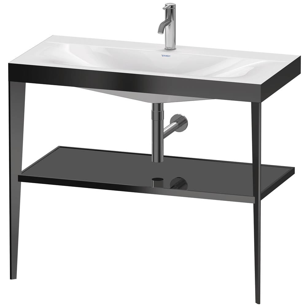 Duravit - XViu C-Bonded Vanity Kit with Sink and Metal Console Black - Black High Gloss