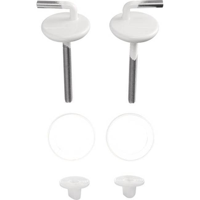 Duravit - Hinge Set for Seat and Cover without Soft Closure, Stainless Steel, White - White