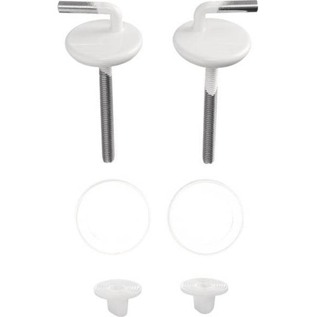 Duravit - Hinge Set for Seat and Cover without Soft Closure, Stainless Steel, White - White