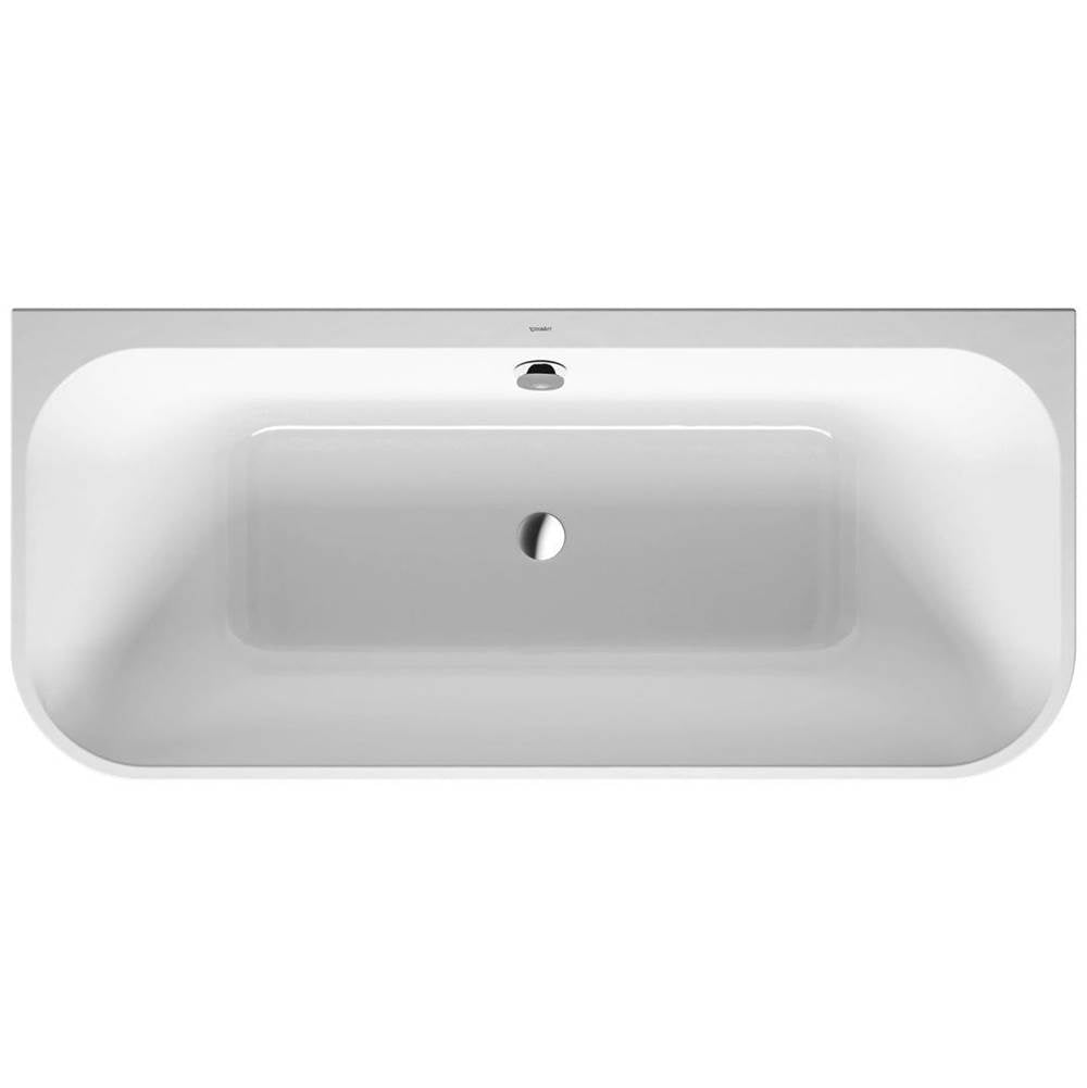 Duravit - Happy D.2 Plus Back-to-Wall Bathtub White With Graphite - White With Graphite