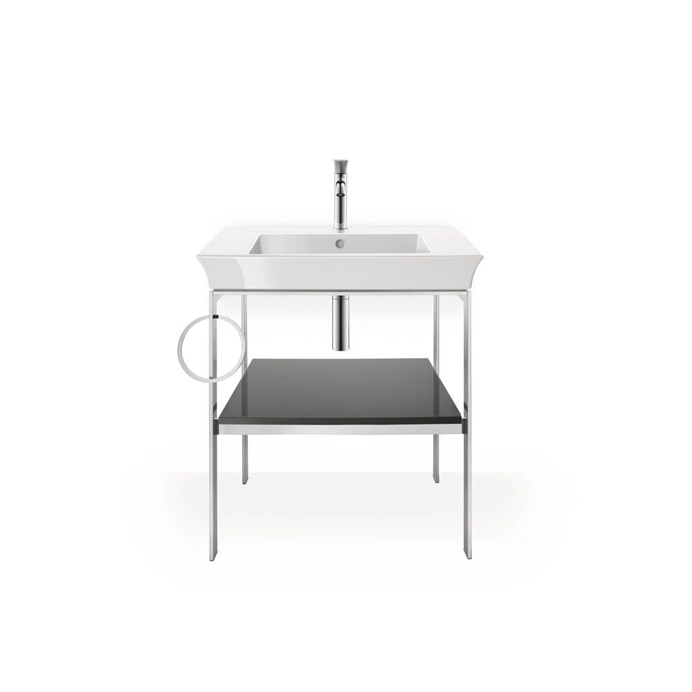 White Tulip Floorstanding Metal Console White Satin Matte