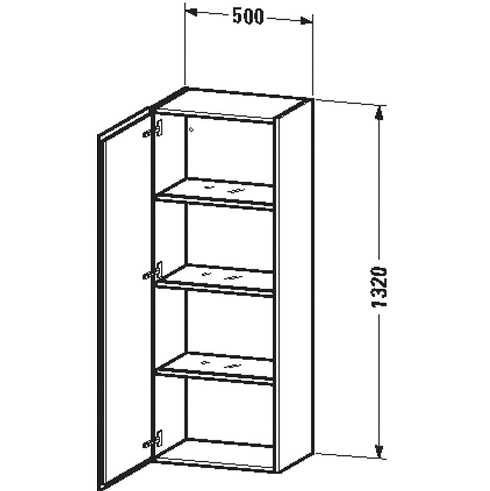 Duravit - L-Cube Semi-Tall Cabinet Black - Black High Gloss