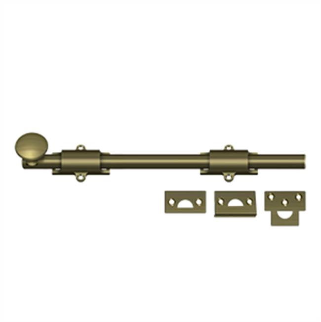 Deltana - 12'' Surface Bolt, HD - Antique Brass