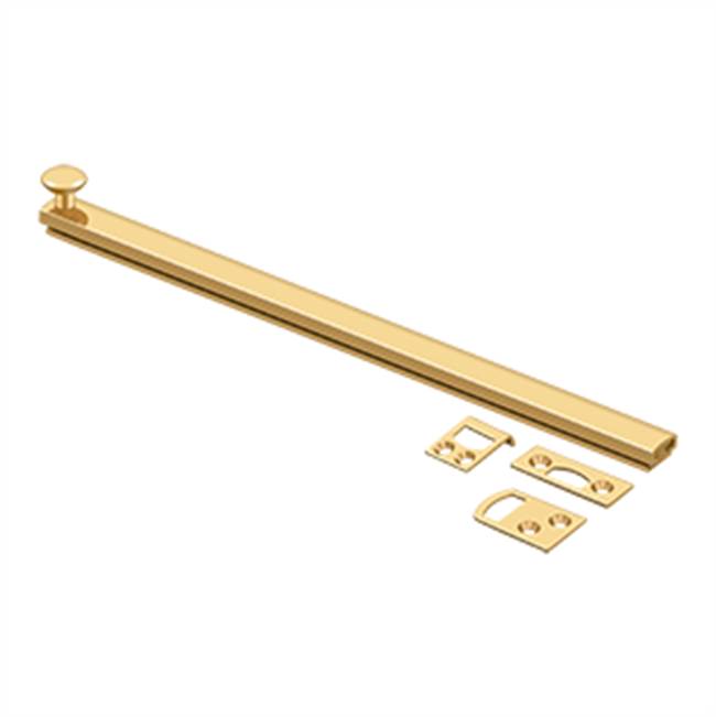 Deltana - 12'' Surface Bolt, Concealed Screw, HD - PVD Polished Brass