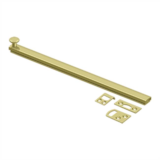 Deltana - 12'' Surface Bolt, Concealed Screw, HD - Polished Brass