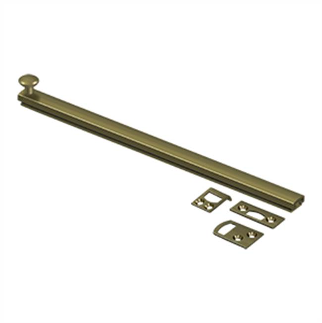 Deltana - 12'' Surface Bolt, Concealed Screw, HD - Antique Brass