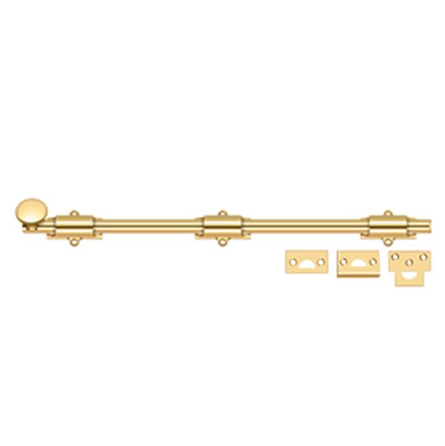 Deltana - 18'' Surface Bolt, HD - PVD Polished Brass