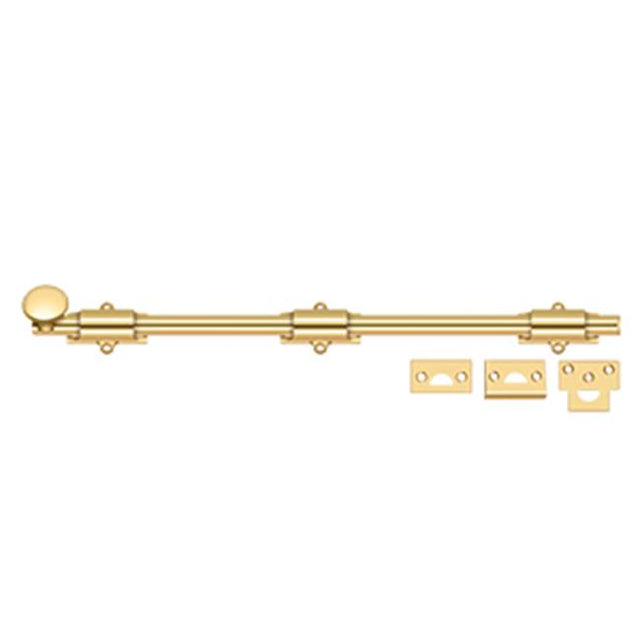 Deltana - 18'' Surface Bolt, HD - PVD Polished Brass