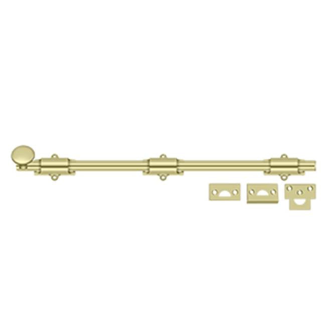 Deltana - 18'' Surface Bolt, HD - Unlacquered Brass