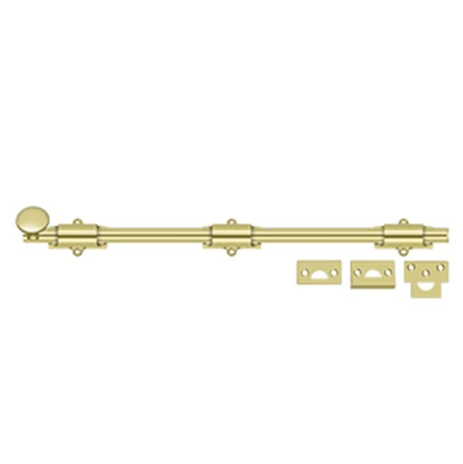 Deltana - 18'' Surface Bolt, HD - Polished Brass