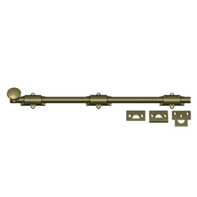Deltana - 18'' Surface Bolt, HD - Antique Brass