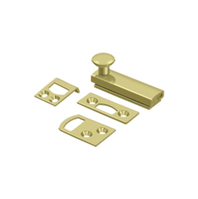 Deltana - 2'' Surface Bolt, Concealed Screw, HD - Polished Brass