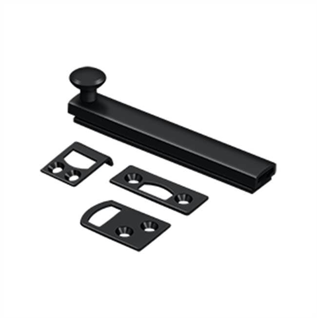 Deltana - 4'' Surface Bolt, Concealed Screw, HD - Paint Black