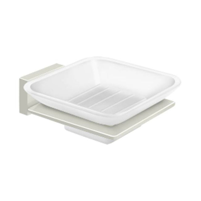 Deltana - Frosted Glass Soap Dish, 55D Series - Polished Nickel